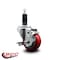 Service Caster 3'' Red Poly Swivel 1-1/8'' Expanding Stem Caster with Brake SCC-EX20S314-PPUB-RED-TLB-118 - alternate 4